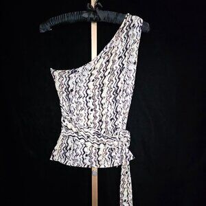 Nanushka Alegra Printed Asymmetric Crepe Top M